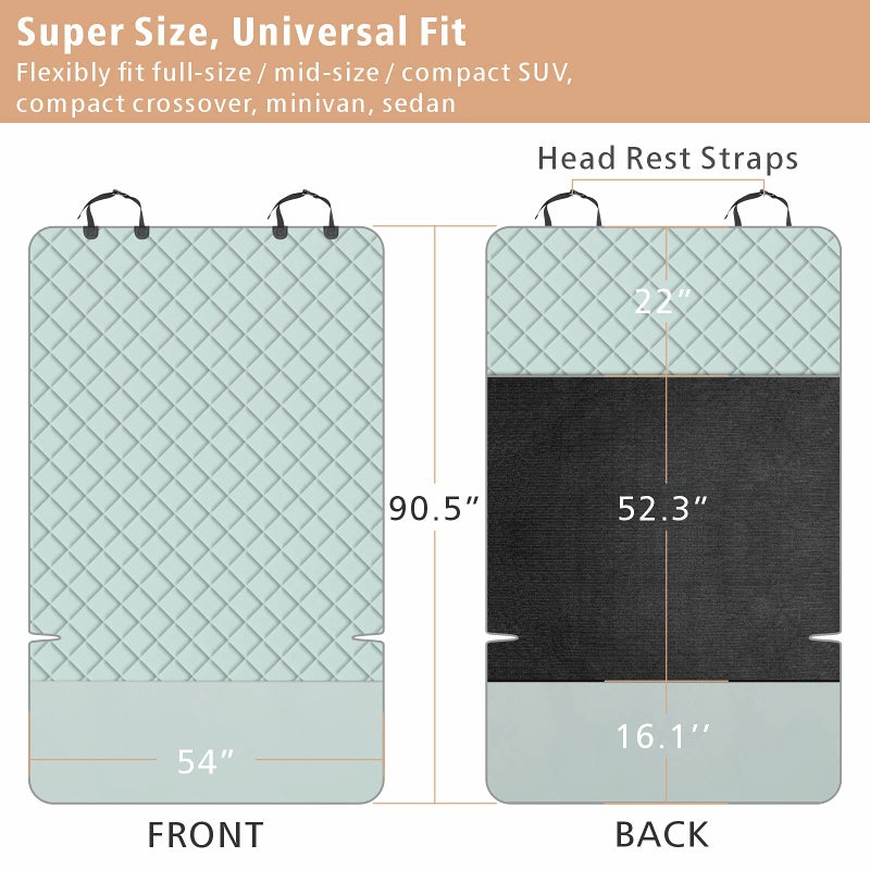 F-color SUV Cargo Liner for Dogs, Water Resistant Pet Cargo Cover Dog Seat Cover Mat for SUVs Sedans Vans with Bumper Flap Protector, Non-Slip, Large Size Universal Fit, Grey - Image 2